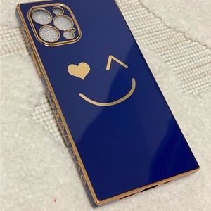 # 3  -  Cute Smiley face case for iPhone 12 Pro only (NOT FOR MAX) Dark blue